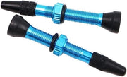 Viti per pneumatici da bicicletta in lega di alluminio, 40mm, Presta, con cappuccio francese, blu