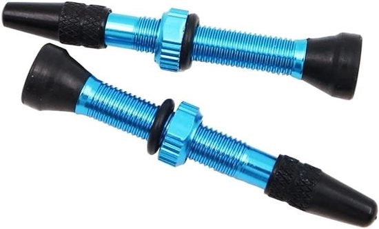 Viti per pneumatici da bicicletta in lega di alluminio, 40mm, Presta, con cappuccio francese, blu