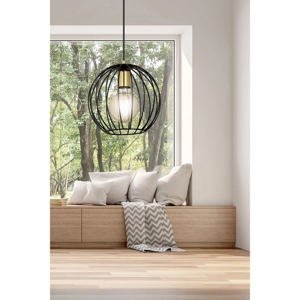 Sospensione Contemporanea Omoikane Acciaio Nero 1 Luce E27 Ip20