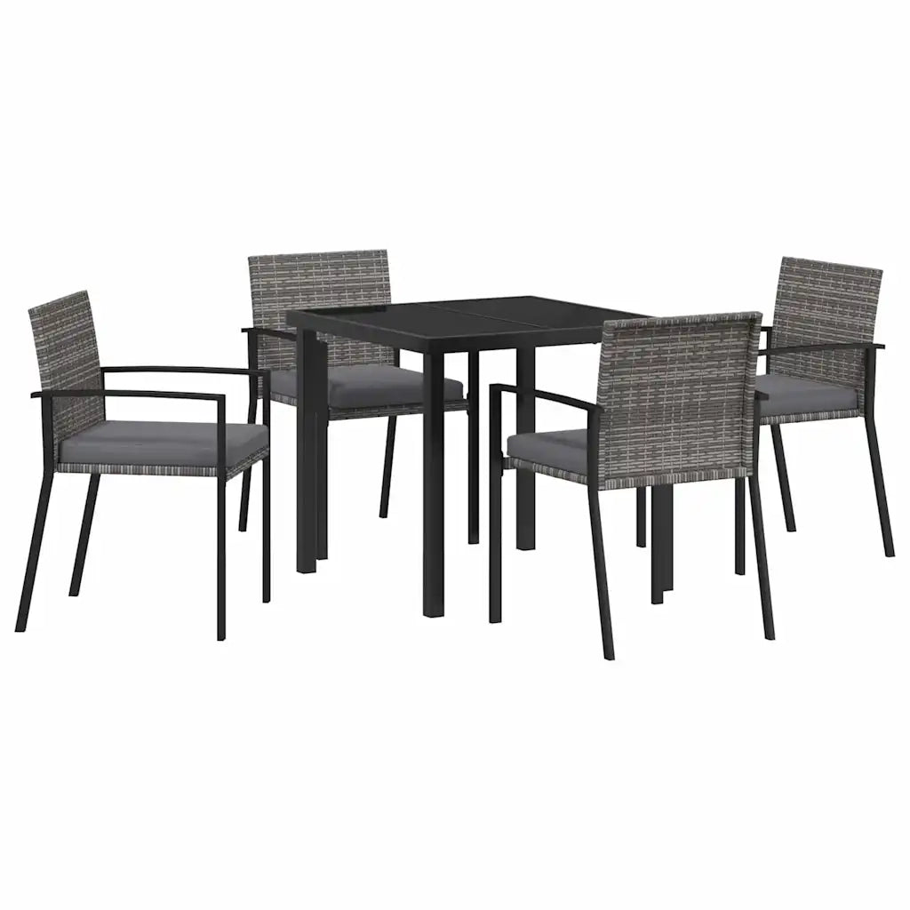 Set da Pranzo per Giardino 5 pcs Grigio
