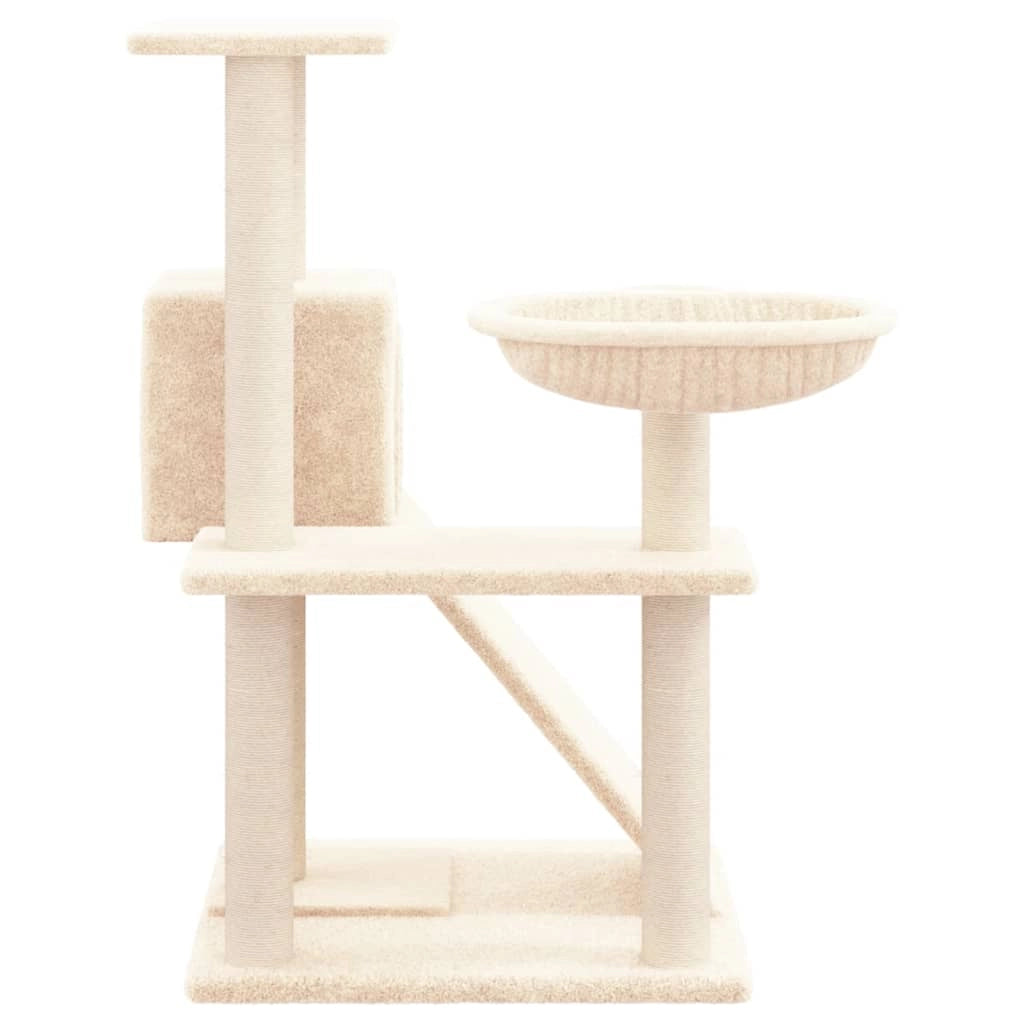 Tiragraffi per gatti torre per arrampicata giocattolo piattaforma per arrampicata con tiragraffi in sisal 82 cm crema 02_0022521