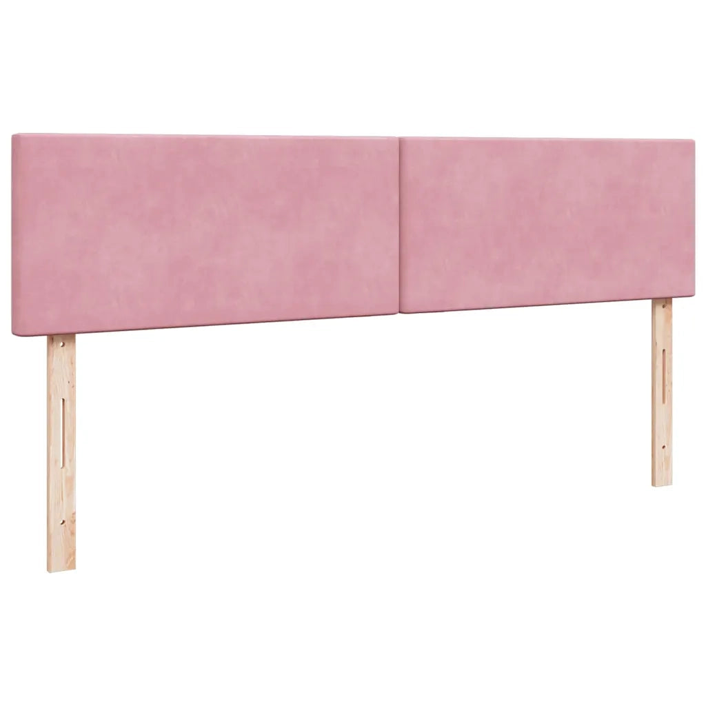 Struttura Letto Pouf con Materassi Rosa 180x200 cm Velluto 3312061
