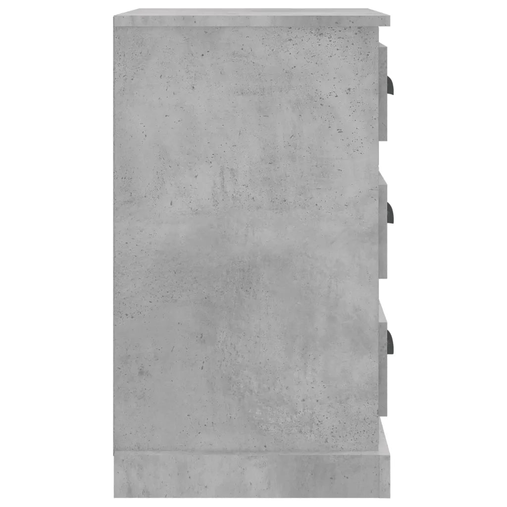 Comodino Grigio Cemento 39x39x67 cm in Legno Multistrato 816164