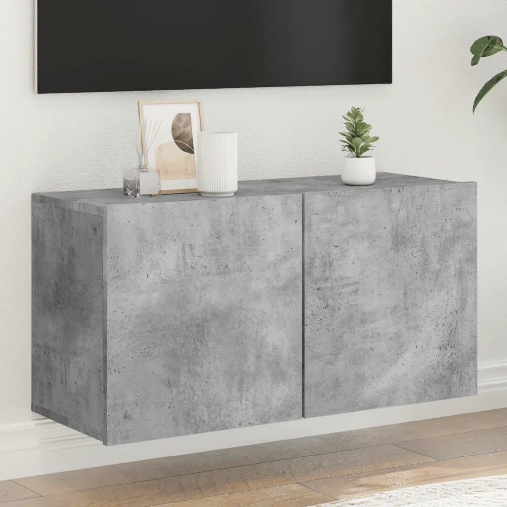 Mobile TV a Parete | Armadietto TV | Mobile Porta TV Grigio Cemento 80x30x41 cm
