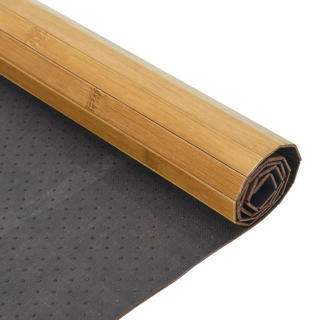 Tappeto Rettangolare Naturale 60x100 cm in Bambù 376709