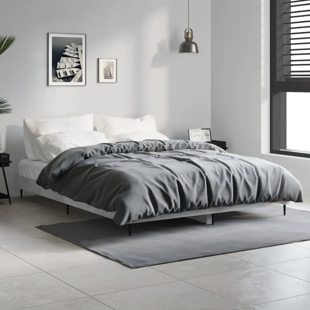 Giroletto-Struttura Letto Grigio Cemento 140x190 cm in Legno Multistrato 710288