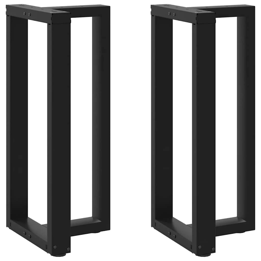 Set di 2 gambe per tavolo da bar a forma di T dimensioni 40 x 35 x 90 cm design moderno in acciaio nero 02_0057338