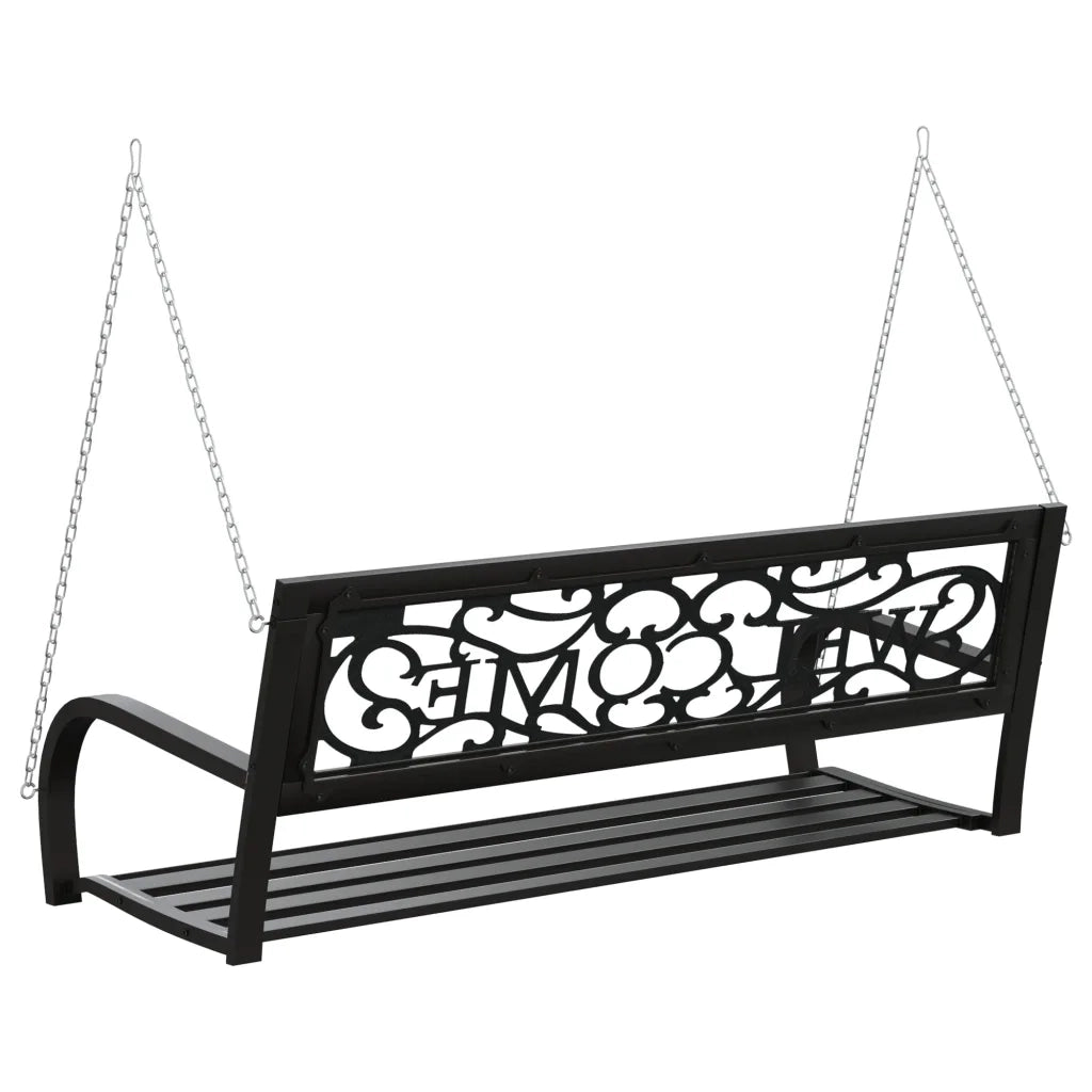 Dondolo per Esterni 125 cm Nero in Acciaio e Plastica cod mxl 49444