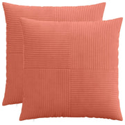 Federa 2 pcs ALMELO Rosso Arancio 55 x 55 cm corduroy 915309