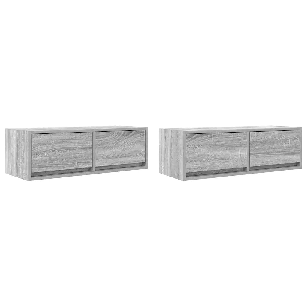 Mobili TV 2pz Grigio Sonoma 80x31x25,5 cm Legno Multistrato