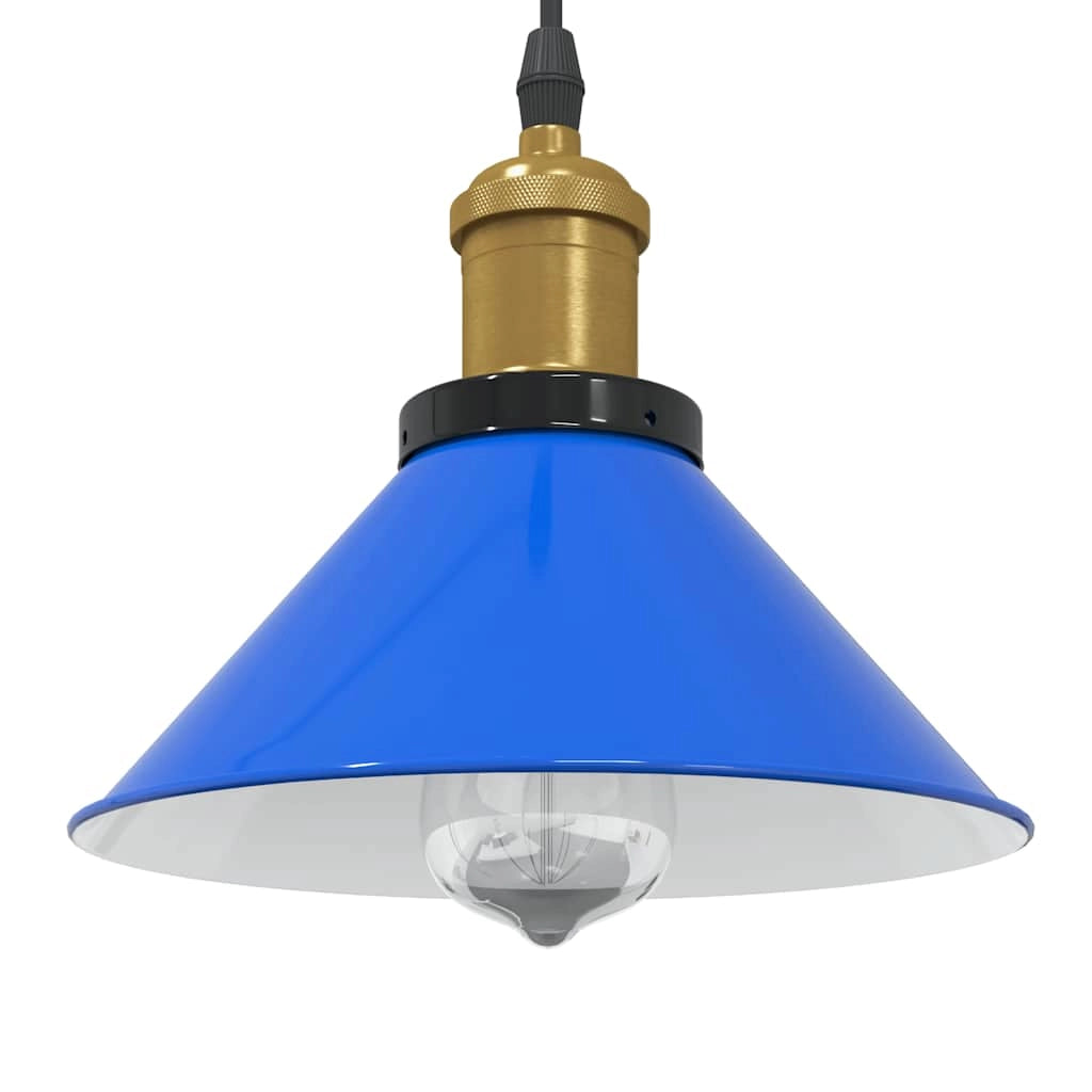 Lampada a sospensione vintage regolabile 22 x 10 cm design moderno per cucina o soggiorno metallo blu scuro 02_0058011