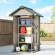 Casetta da giardino in metallo 122x121x192 cm; grigio chiaro