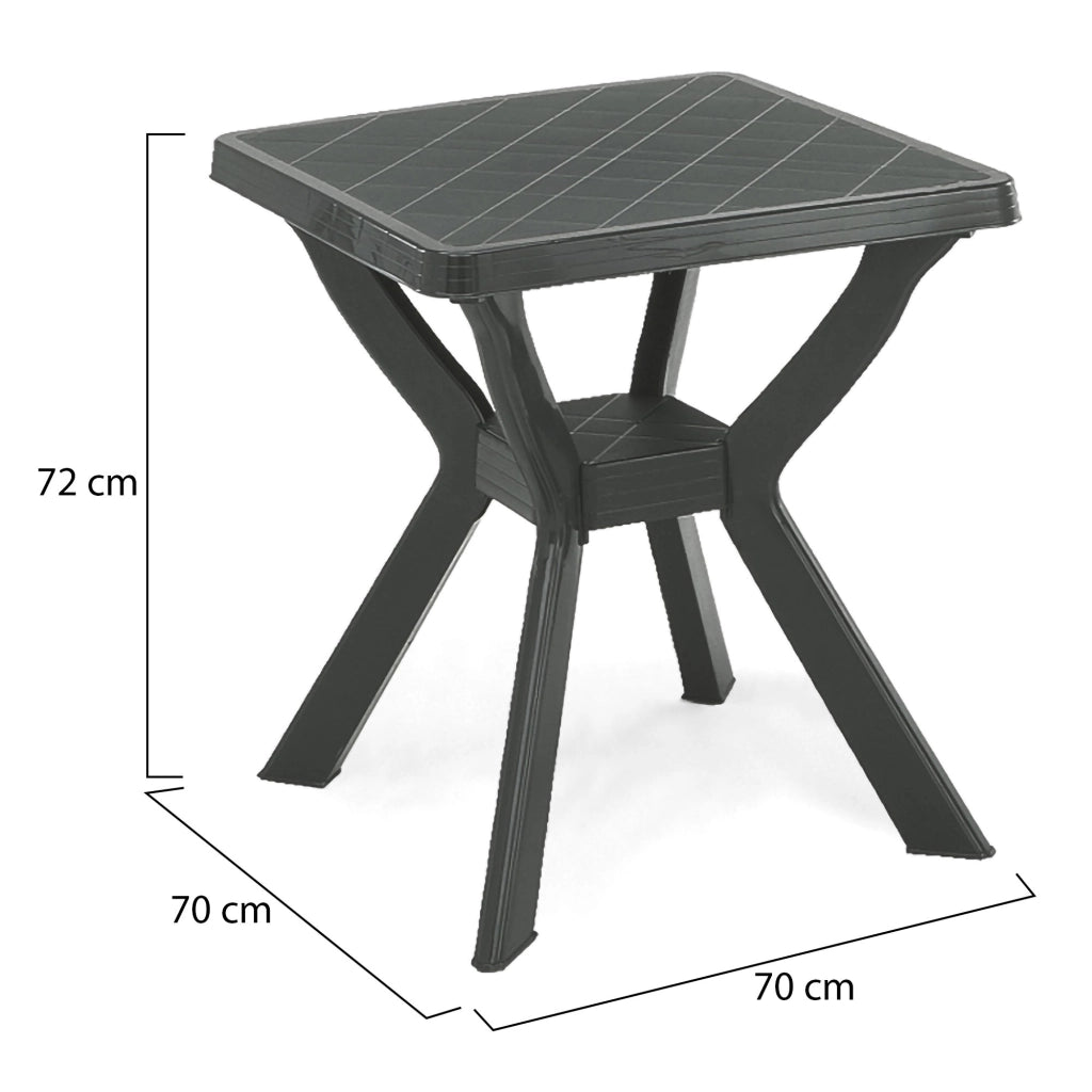 Straven, Tavolo da Esterno 4 Posti Made in Italy, 70x70x72h cm Nero Antracite
