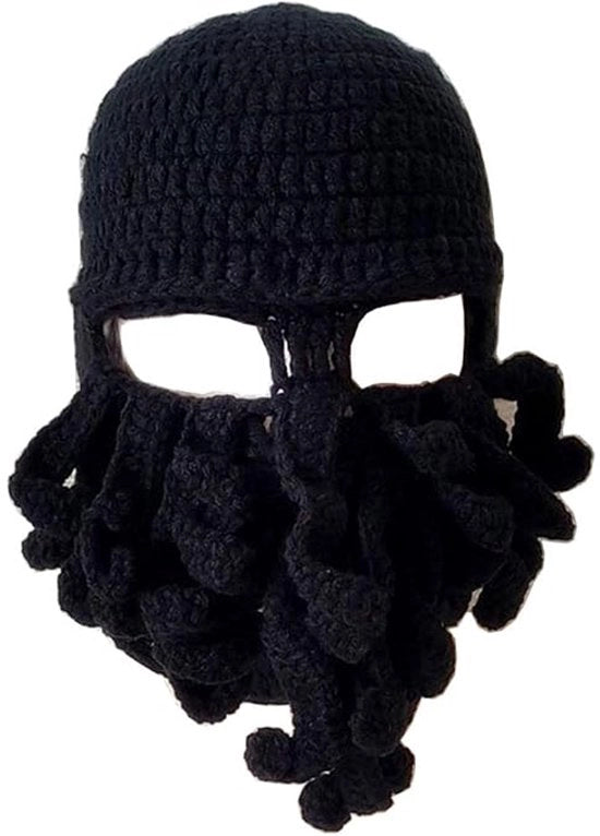 Cappello di lana a maglia artigianale, caldo in inverno, unisex, colore nero