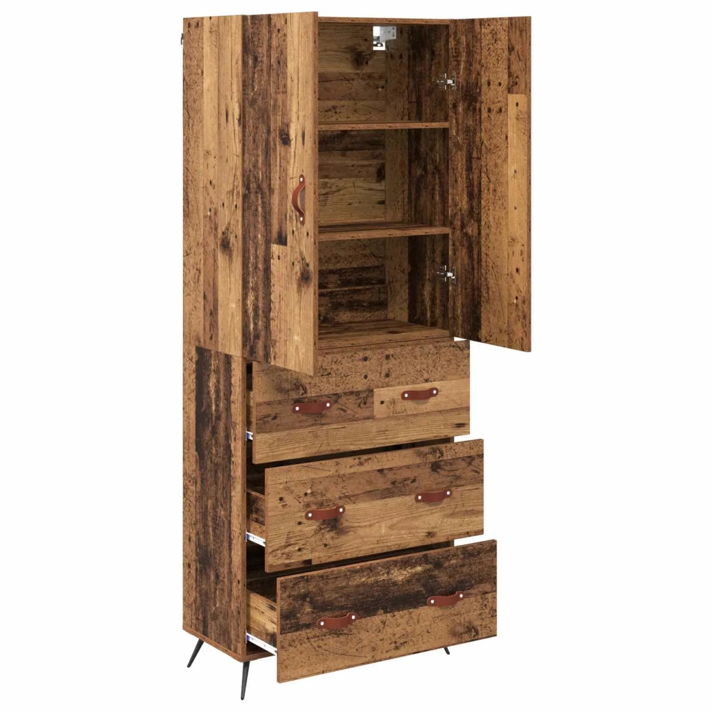 Credenza | Madia | Buffet da pranzo | Armadio da pranzo Legno vecchio 69,5 x 34 x 180 cm Legno multistrato