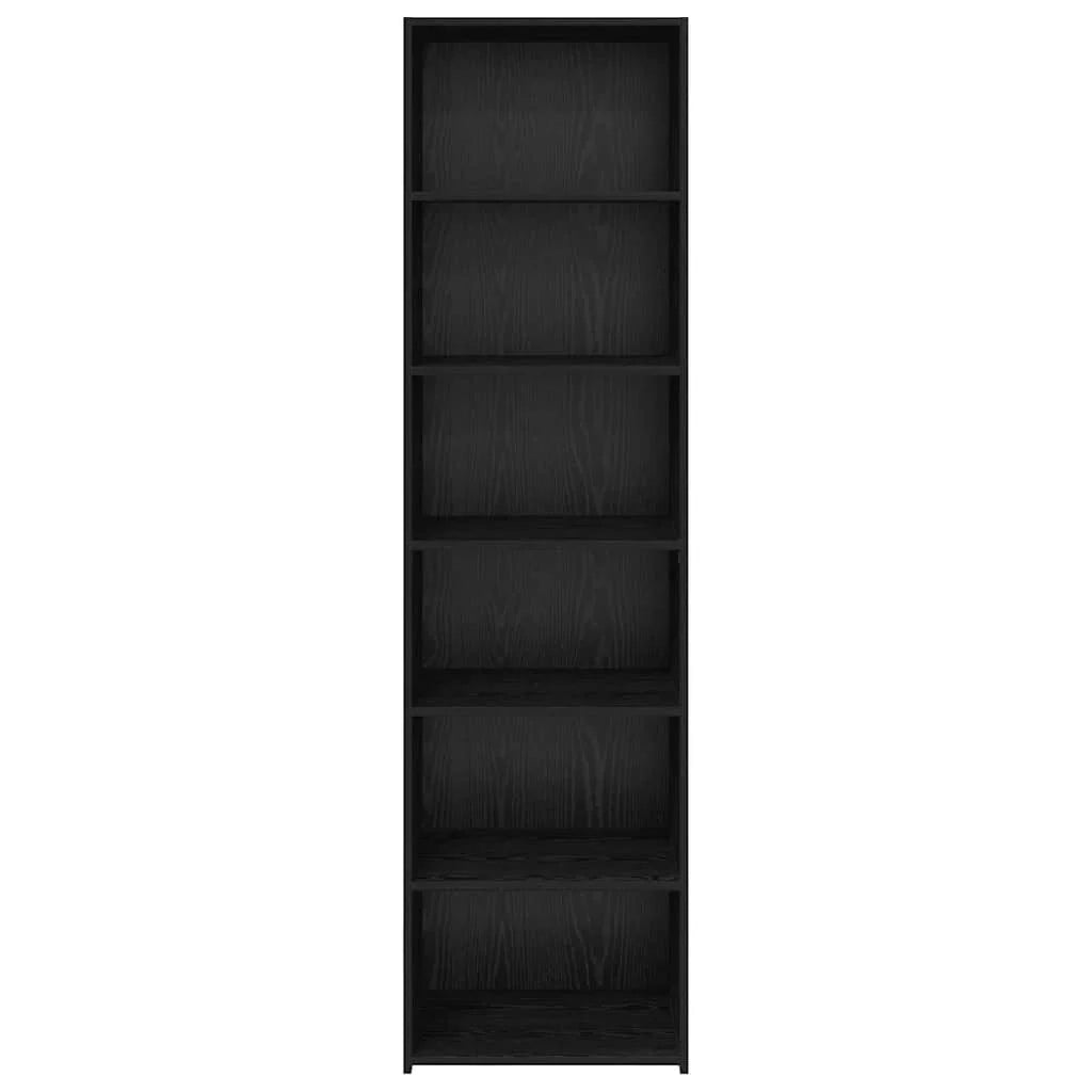 Mobile contenitore moderno 50 x 41 x 185 cm stile contemporaneo con finitura in legno ingegnerizzato nero liscio 02_0056111
