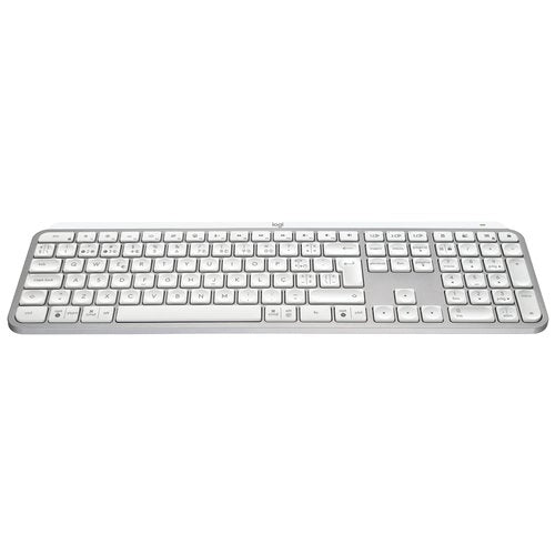 Logitech mx keys s tastiera universale rf senza fili + bluetooth qwerty italiano alluminio, bianco - 920-011576