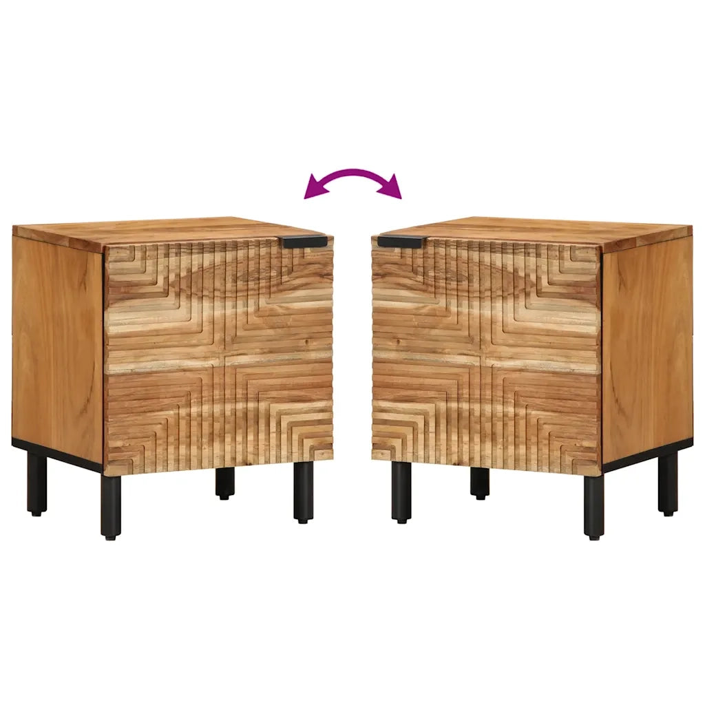 vidaXL Comodino 40x33x46 cm in Legno Massello di Acacia