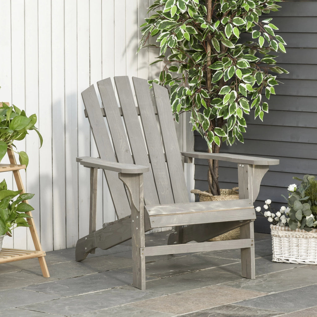 Sedia da giardino Adirondack ¨C zephmum ¨C grigio chiaro 78x89x88 cm