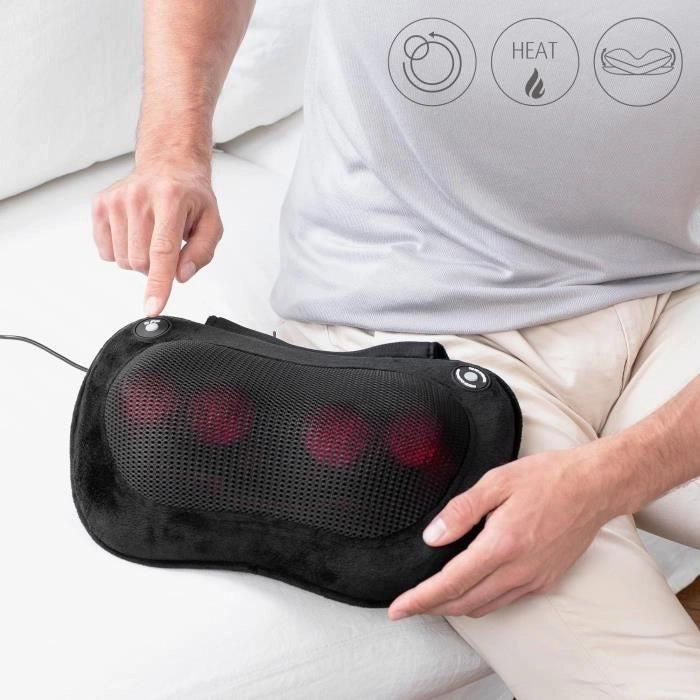 MEDISANA MC 850 - Cuscino massaggiante Shiatsu per spalle, schiena, gambe e collo - 2 velocità - Funzione calore - Imbottitura flessibile