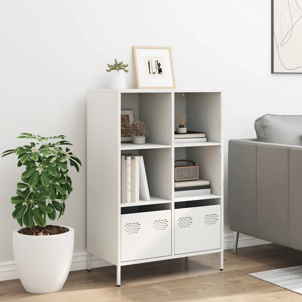 Credenza Bianca 68x39x103,5 cm in Acciaio