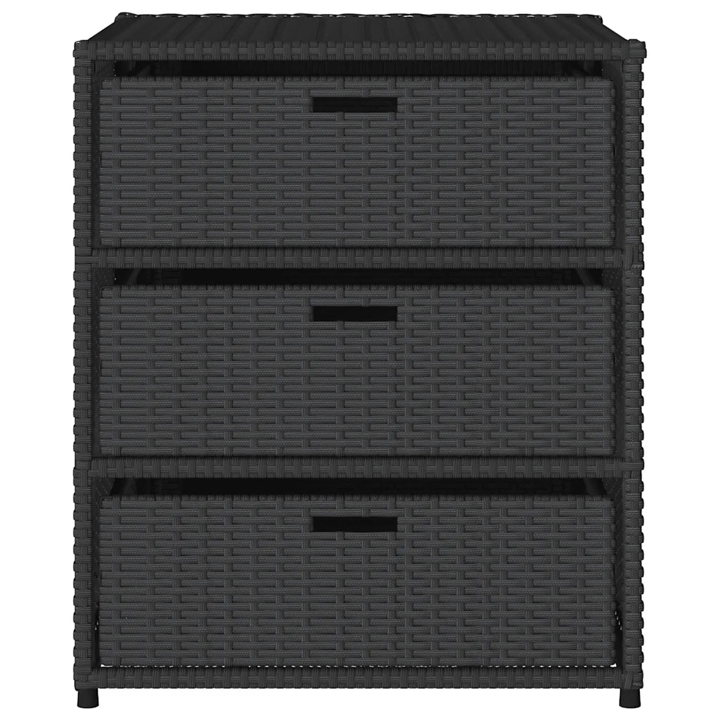 Armadietto Portaoggetti da Giardino Nero 55x59x69cm Polyrattan CFW5208763