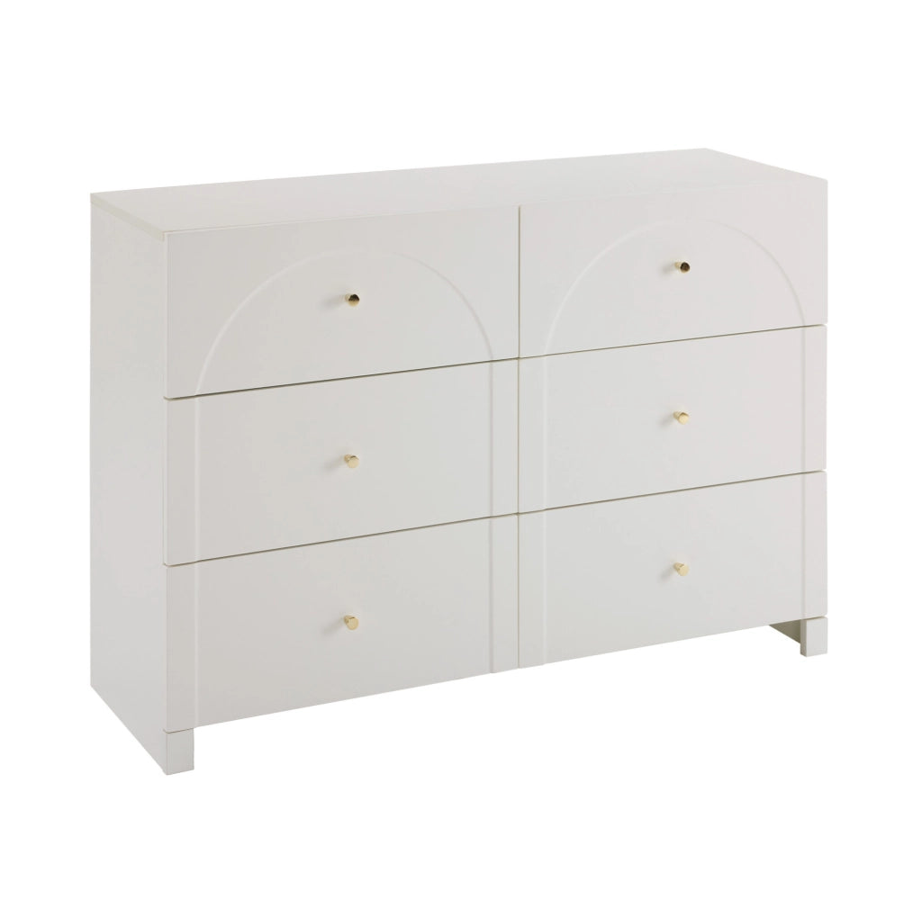 Cassettiera a 6 cassetti in truciolare bianco; 120x40x82 cm