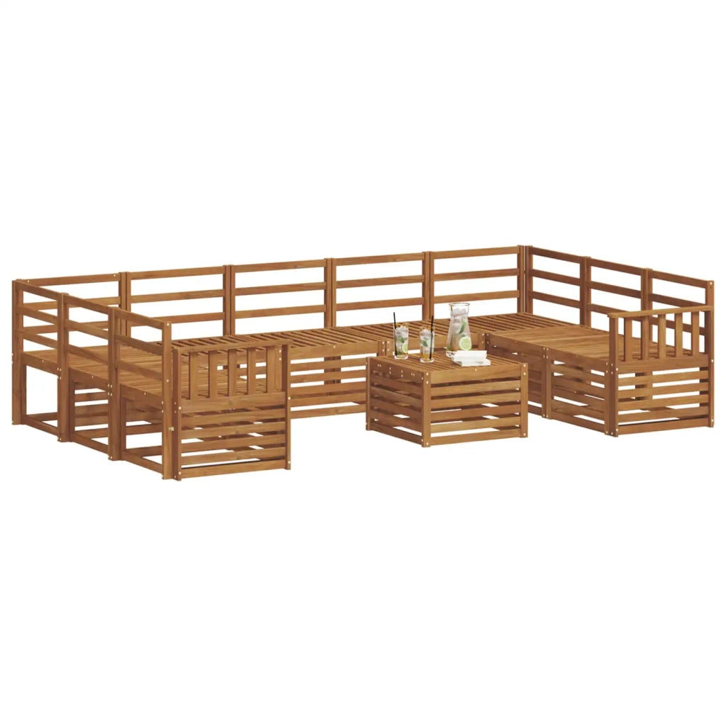 Set divani 10 pcs Naturale Legno di Acacia Massello 3375509