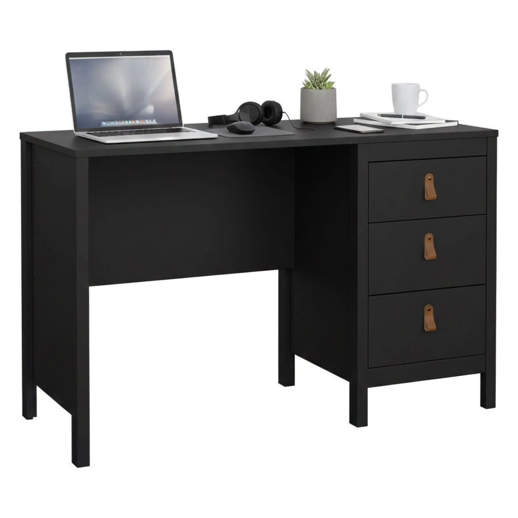 Scrivania Murjan, Scrittoio multiuso, Tavolo per ufficio porta PC, Piano di lavoro, 120x48 h77 cm, Nero