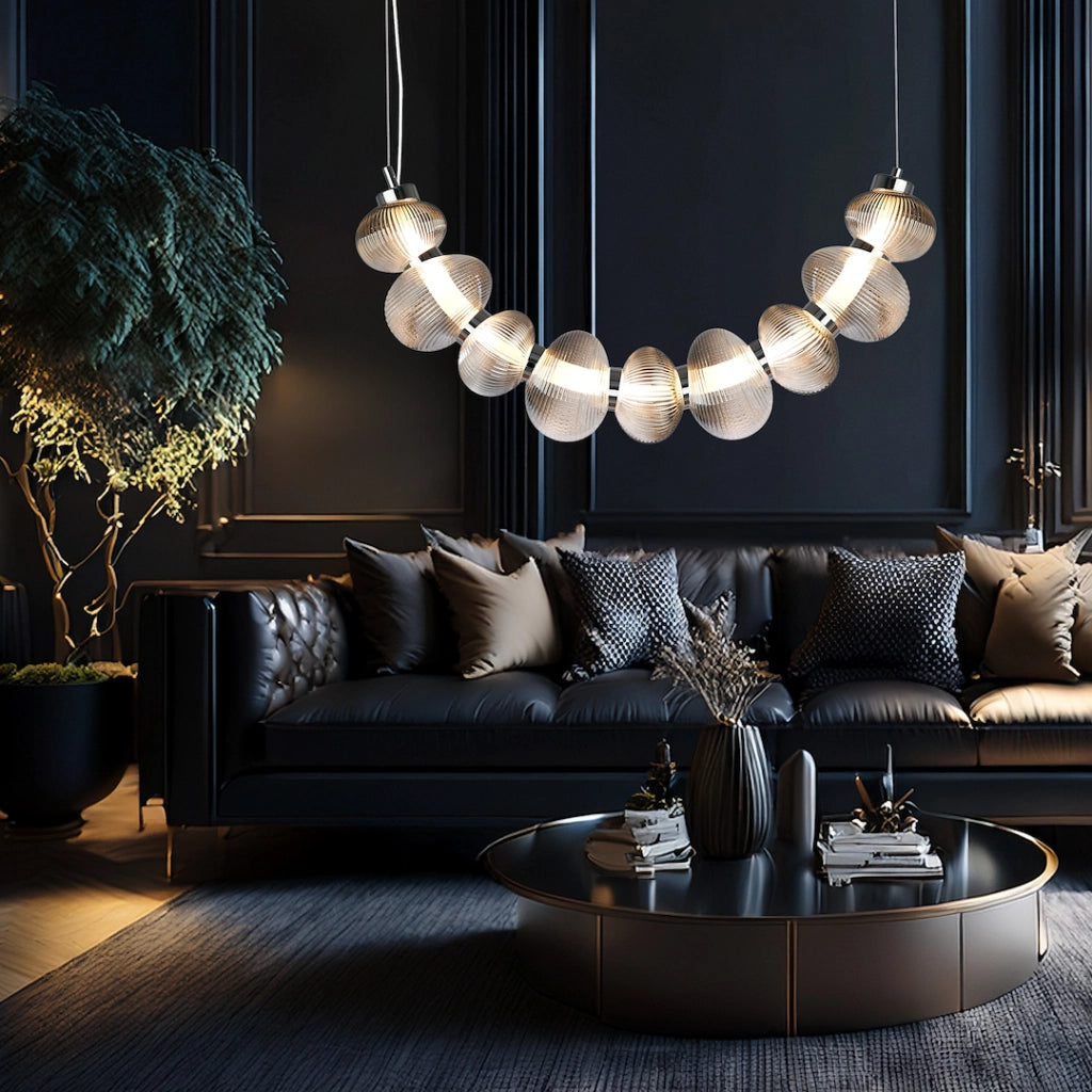 Lampada a sospensione Bolla LED 36W cromo vetro fumé