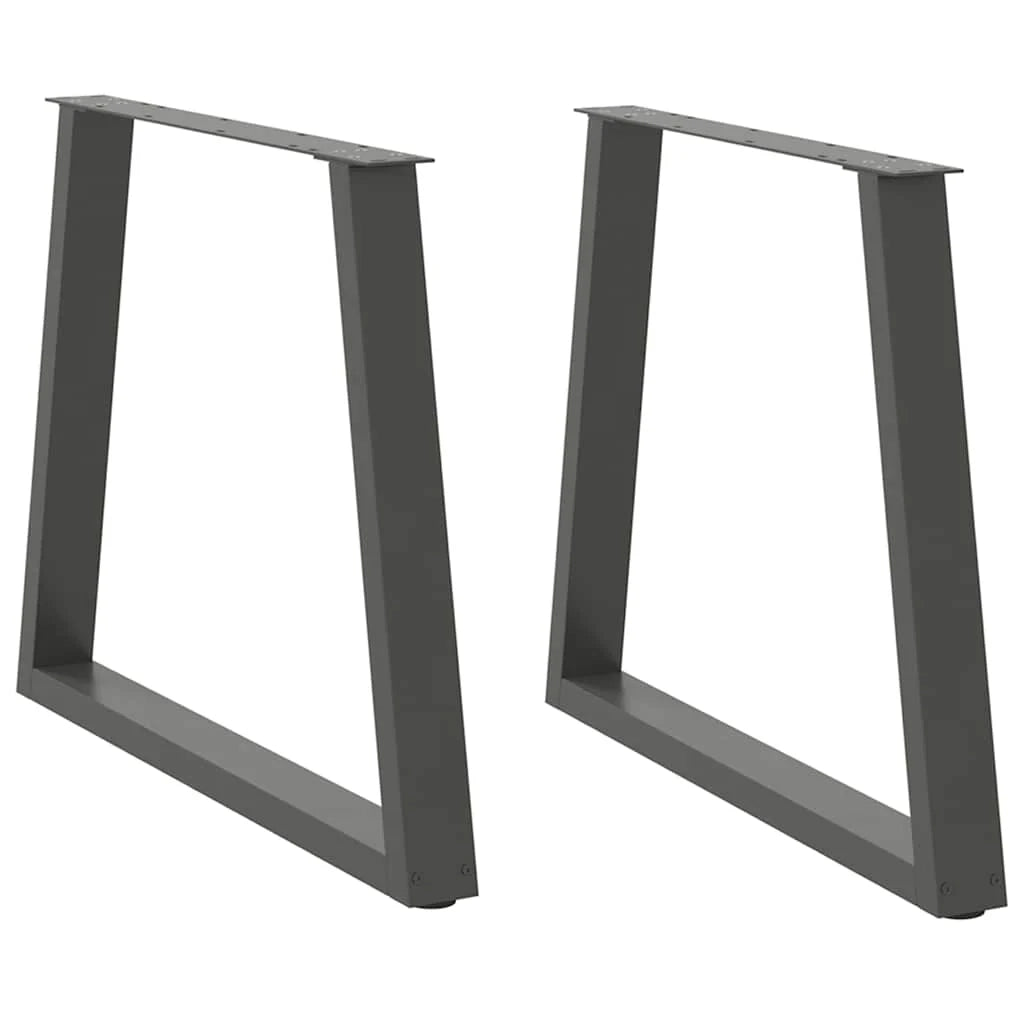 Set di 2 gambe per tavolo da pranzo a forma di V 70 x 72-73 cm finitura moderna adatte per l'uso in ufficio o in soggiorno acciaio antracite 02_0056861