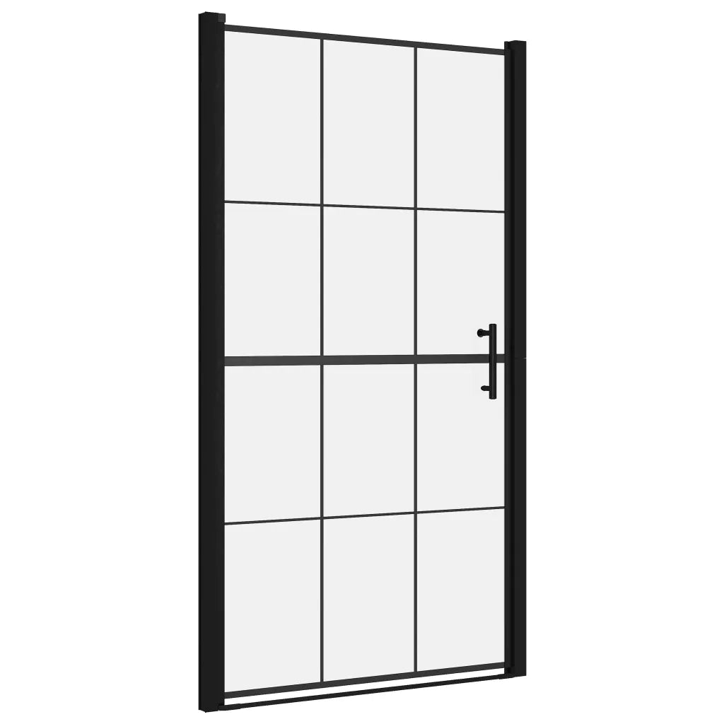 Porta per Doccia in Vetro Temperato 100x178 cm Nera CFW9029896