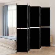 Divisorio 5 Pannelli Nero 250x220 cm Tessuto 350253