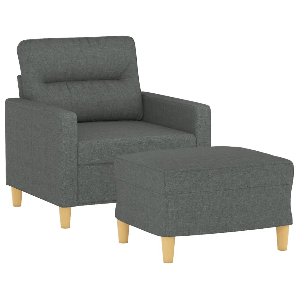 Poltrona | Sedia Relax con Poggiapiedi Grigio Scuro 60 cm in Tessuto