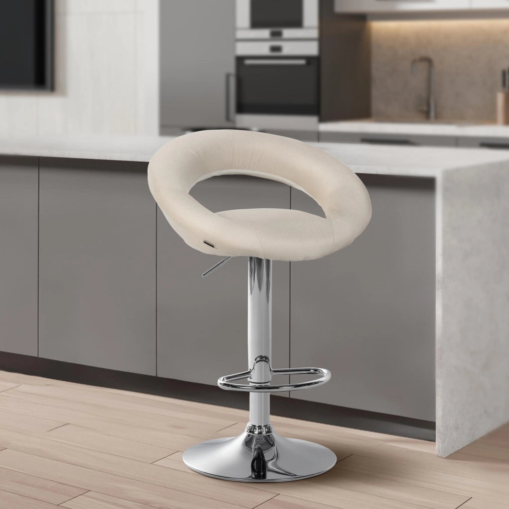 Barhocker Olinda Stoff chrom
