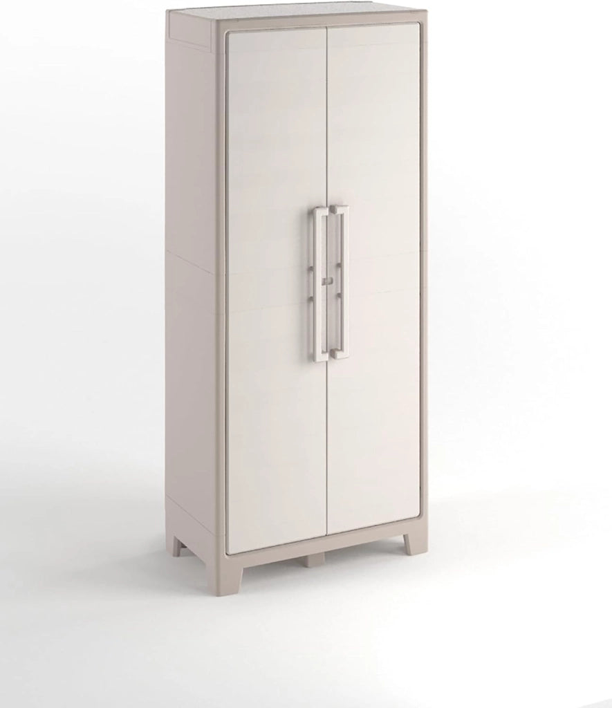 Armadio in Resina con 8 Ripiani Ribaltabili Regolabili Sabbia Beige Gulliver Multispace Keter