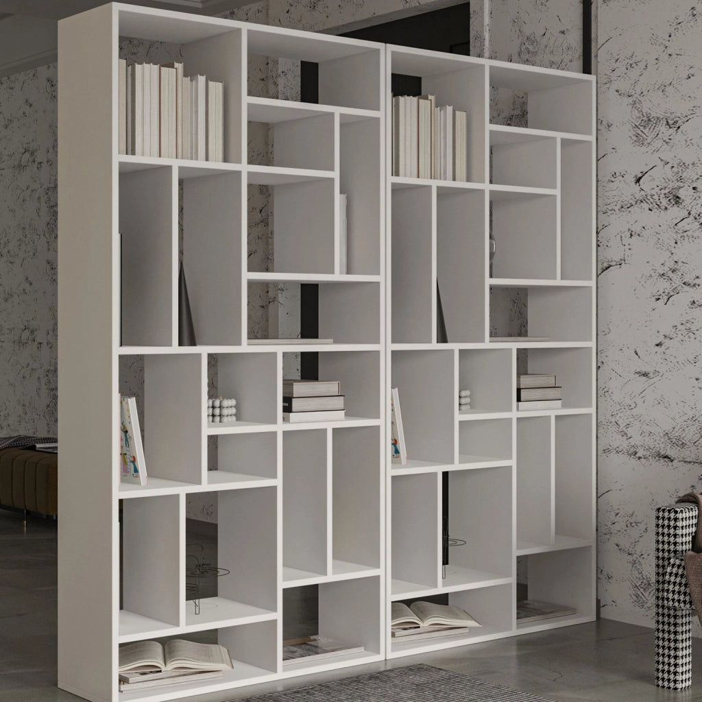 Libreria in legno "Nicola" - 90 x 30 x 180 cm - Bianco