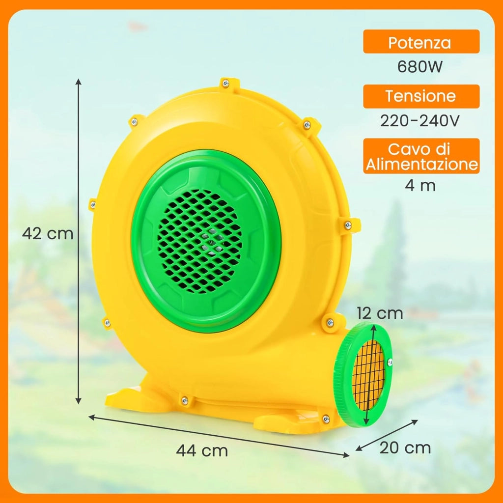 Ventilatore di Aria del Castello Gonfiabile, Soffiatore per Giochi Gonfiabili con Cavo di Alimentazione, per Castello Gonfiabile, Scivolo Acquatico e Giochi Gonfiabili (680W+Modello 1)