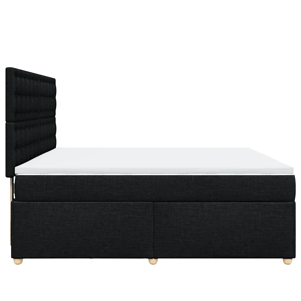 Giroletto a Molle con Materasso Nero 180x200 cm in Tessuto