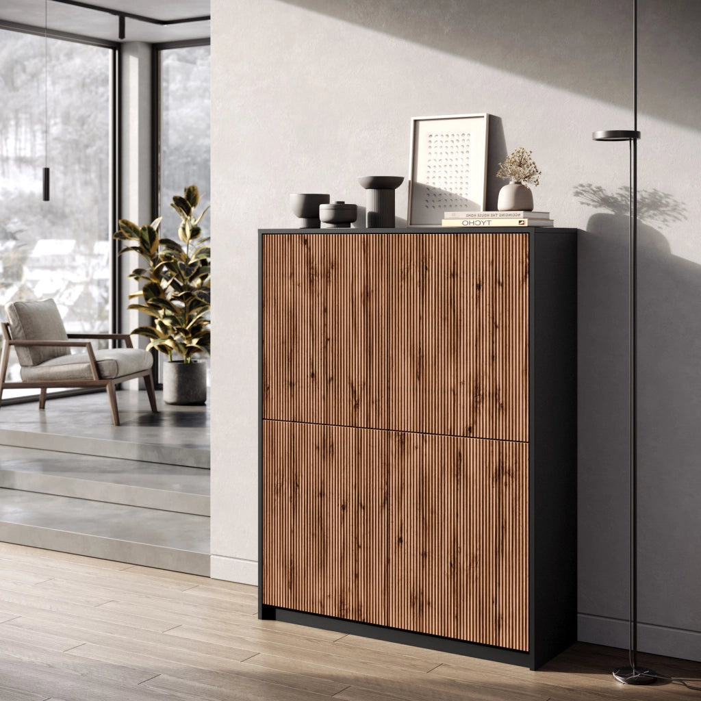 Credenza alta BUDAPEST nero/quercia