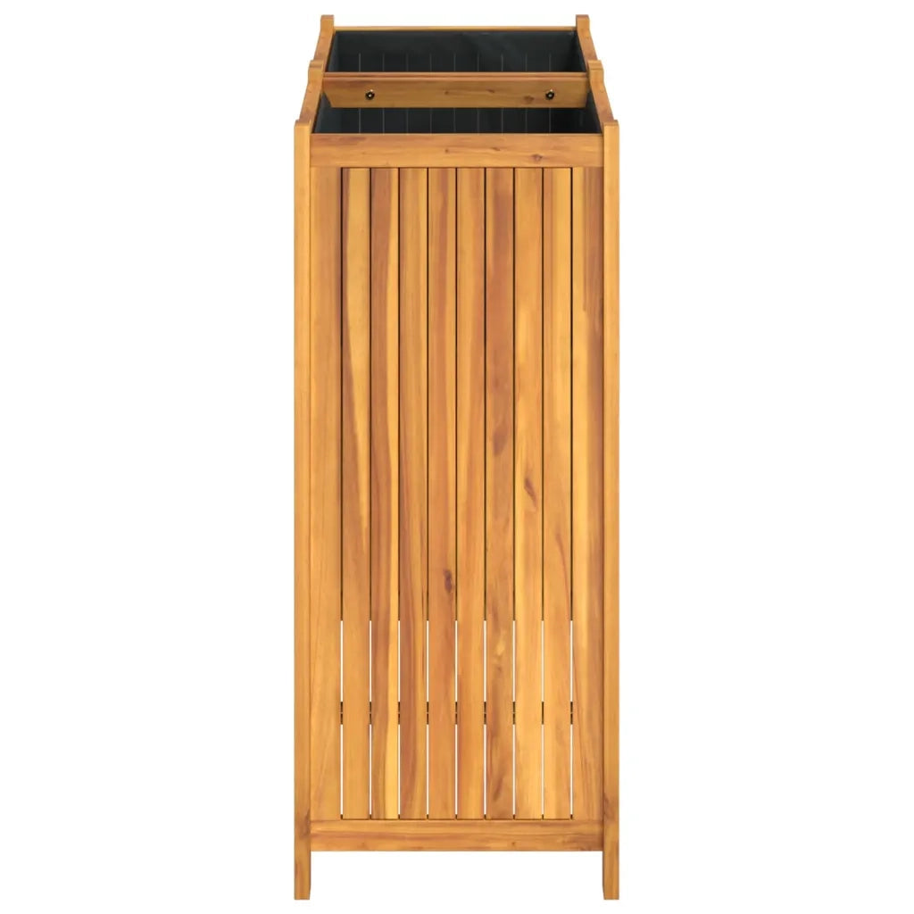 Fioriera Giardino con Rivestimento 84x42x100 cm Massello Acacia