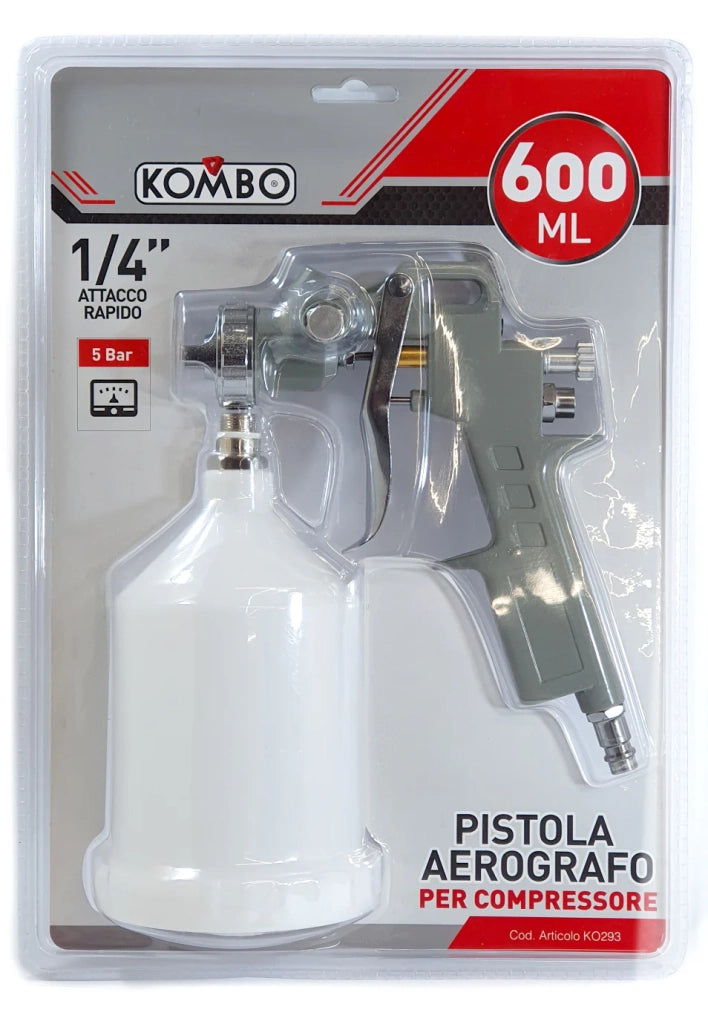 Pistola aerografo ugello da 1 a 5 mm , serbatoio da 600