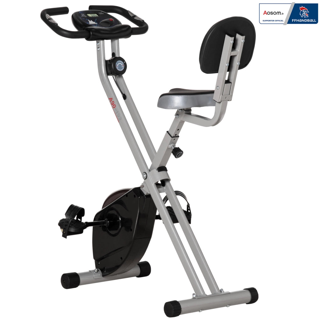 Bicicletta da camera pieghevole ¨C zephmum ¨C 8 livelli resistenza, sella regolabile, grigio