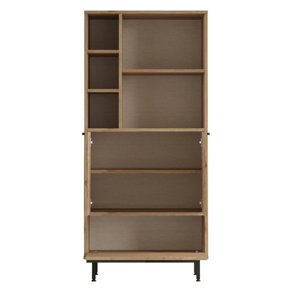 Madia Cinisi, Credenza 4 Ripiani, 75x36x162h cm Marrone Rovere