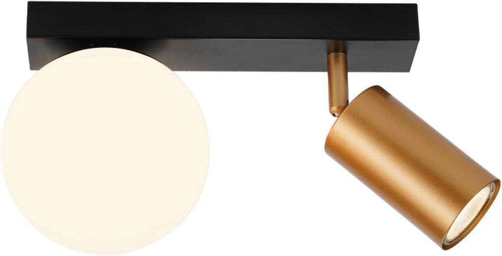 ZMH Faretto da soffitto 2 fiamme E14 moderne metallo sfera vetro 40cm per corridoio cucina