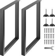 Set di 2 tappeti 711 mm alto telaio da tavolo 454 kg di carico pietre da tavolo in acciaio di carbonio gambe da tavolo nere supporto inferiore da tavolo ideale per tavoli da cucina, consolle, tavoli per studio, etc.