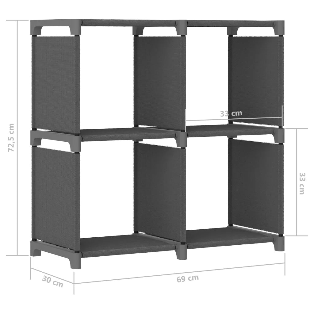 Mobile per 4 Scatole a Cubo Grigio 69x30x72,5 cm in Tessuto CFW2376705