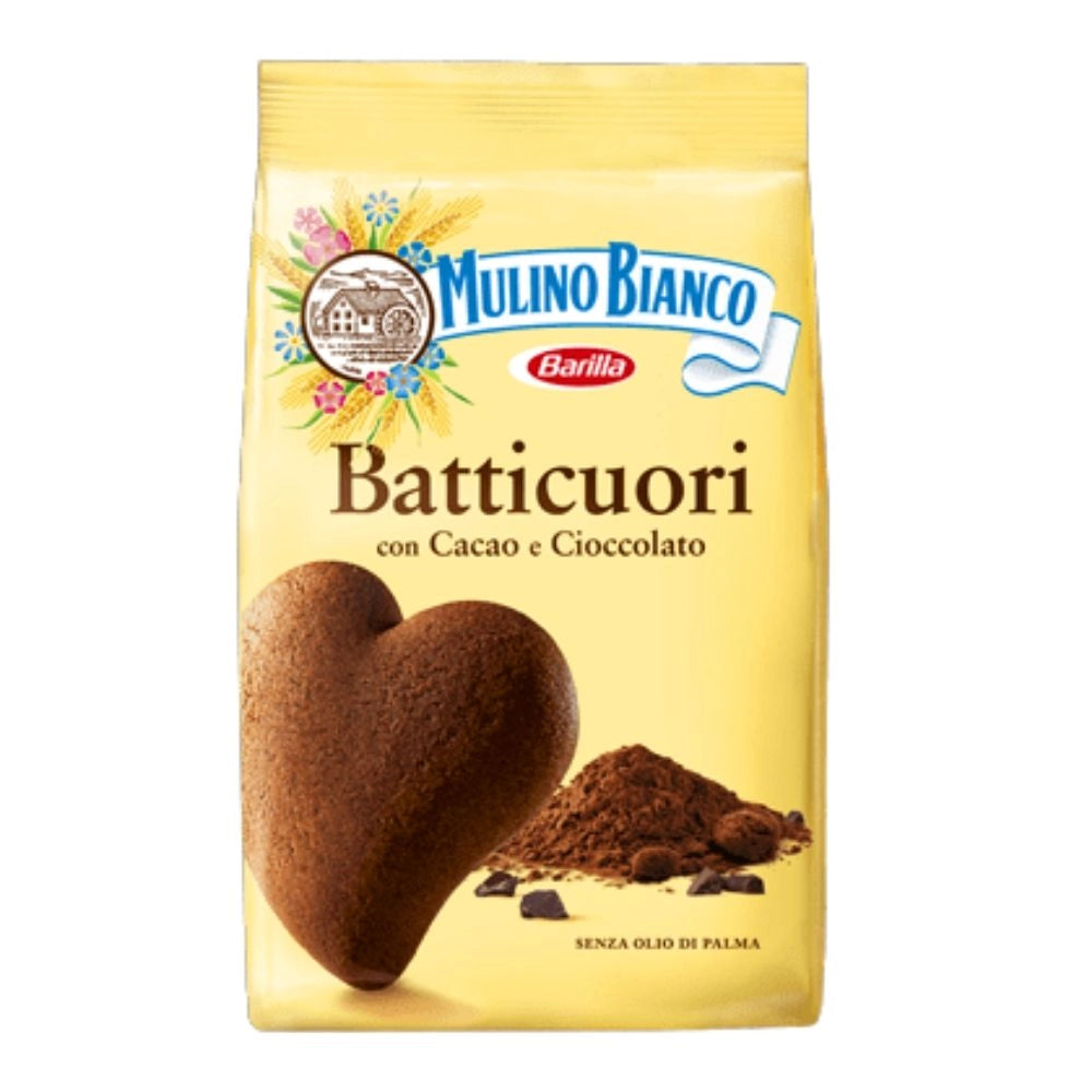 Mulino bianco batticuori con cacao e cioccolato in confezione da 350 grammi