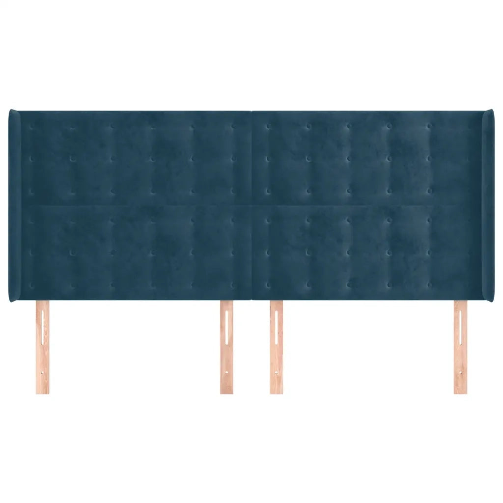 Testiera ad Orecchio Blu Scuro 163x16x118/128 cm in Vellutocod mxl 97770