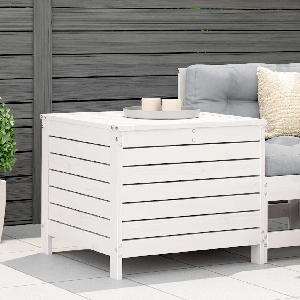Sedia da giardino-Poggiapiedi Giardino Bianco 62x63,5x53,5 cm Legno Massello Pino